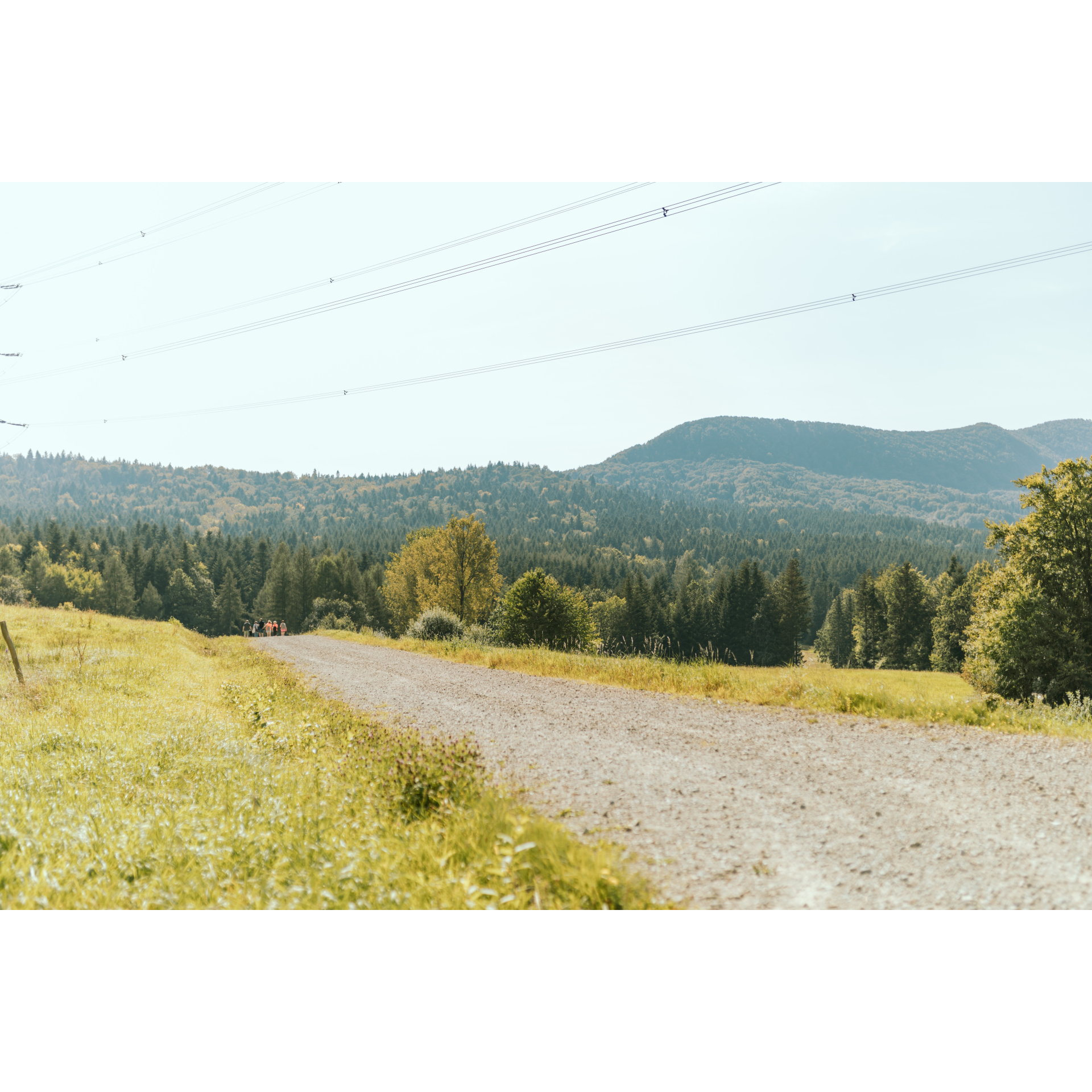 gravel road and hills