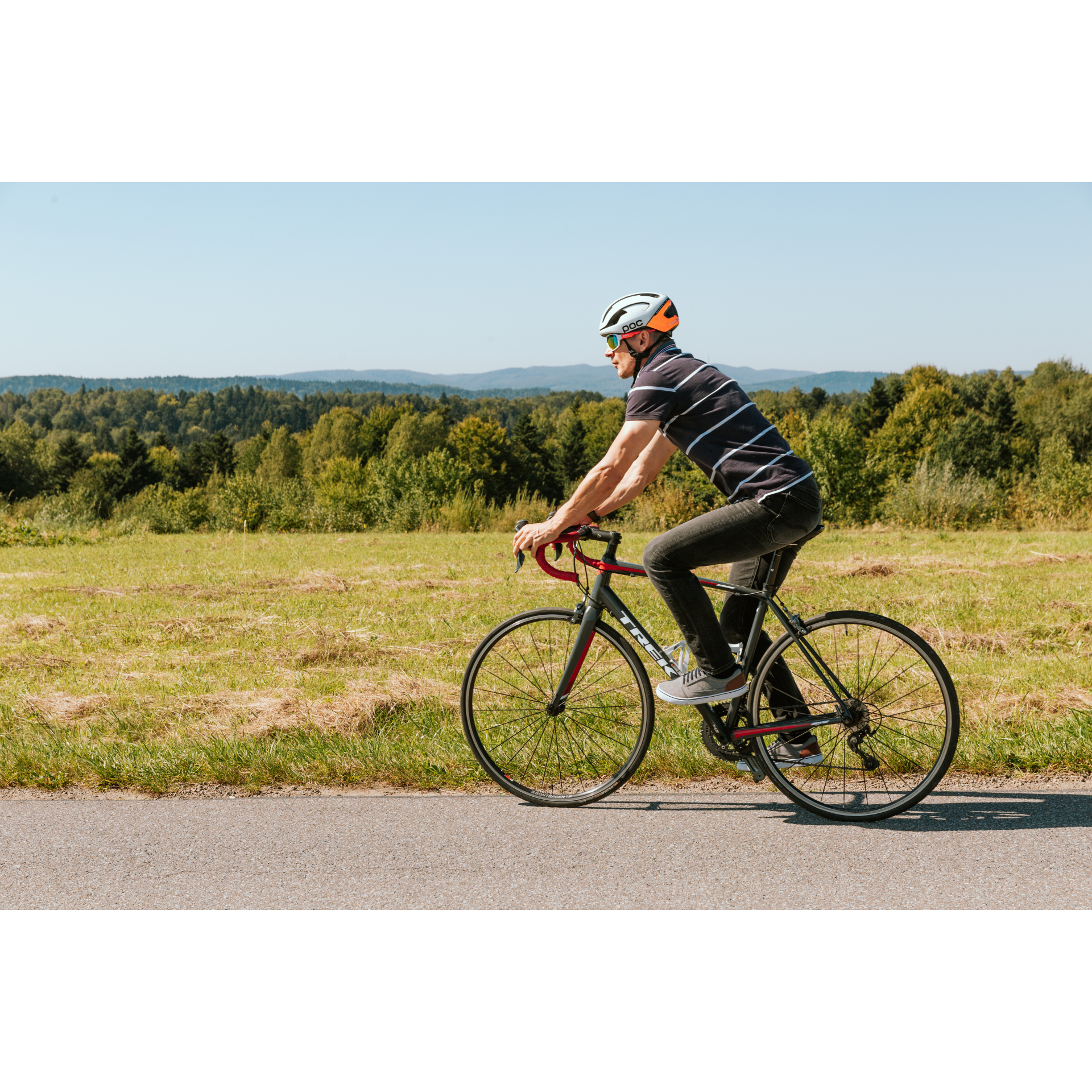 Cycling along the greenery trail