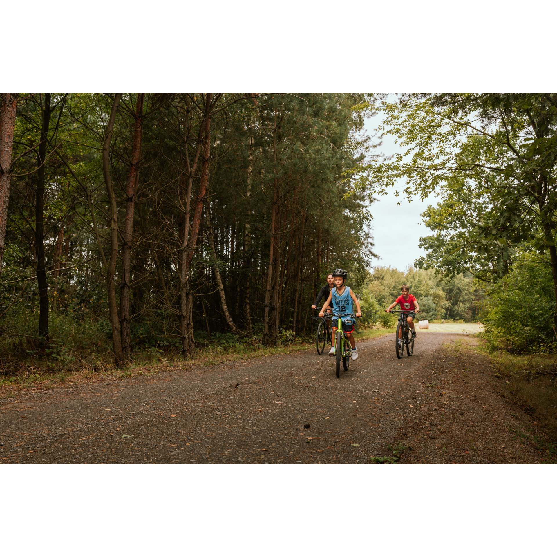 Cyclists on a gravel road