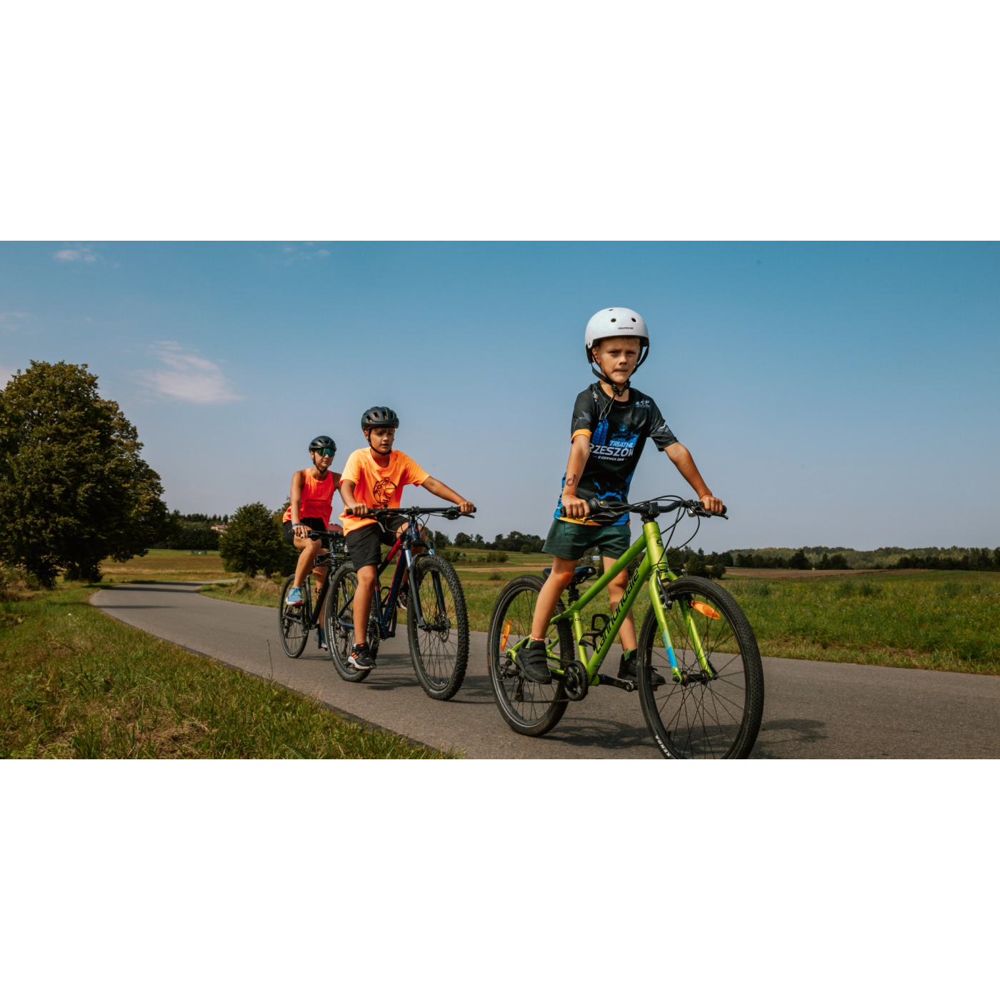 Cyclists on a bike